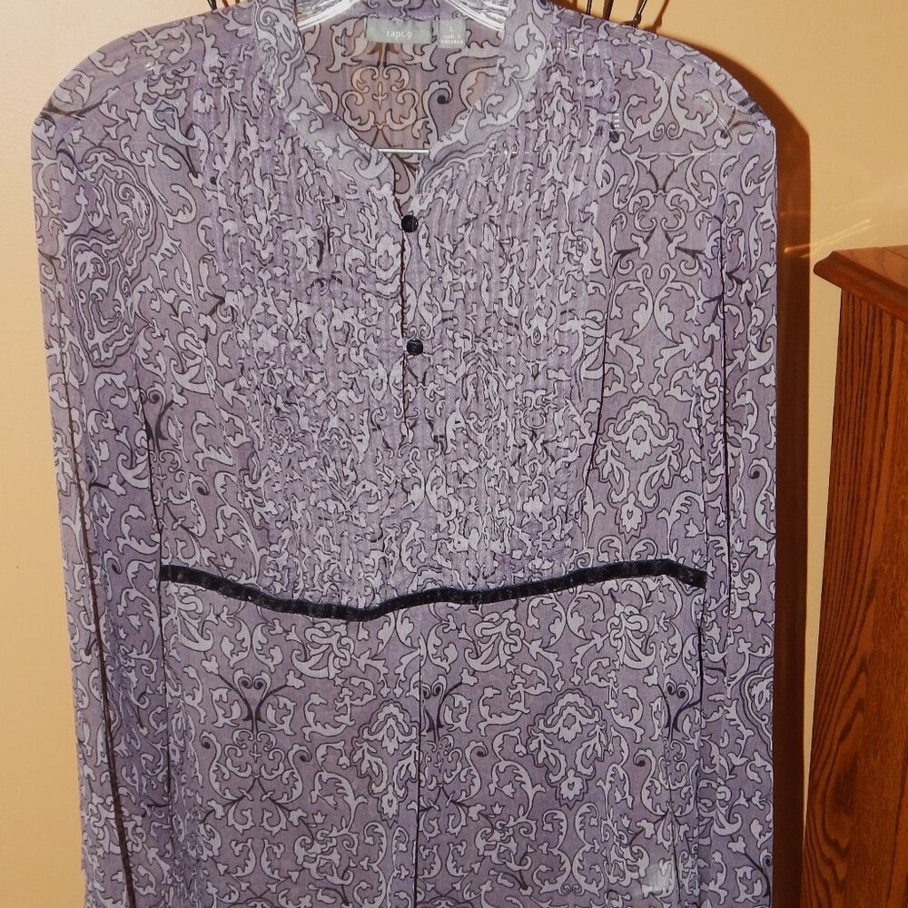 Ladies Apt 9 Blouse - Top - Shirt ~~  Size L   Long Sleeve - Tunic Style